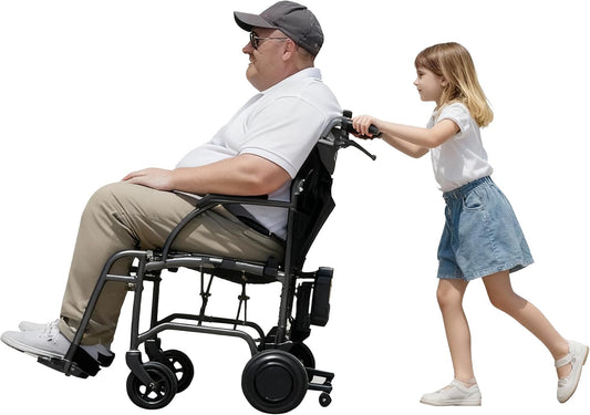 Lightweight Electric Power Assist Transport Wheelchair